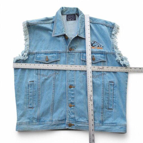 OCC Orange County Choppers Y2K Sleeveless Distressed Bikers Denim Vest Men's XL - Picture 6 of 8